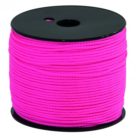 CORDEAU TRESSE FLUO ROSE 3X200