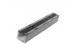 CANIVEAU EN BETON DRAINECO 100 + 2 GRILLES FONTE B125