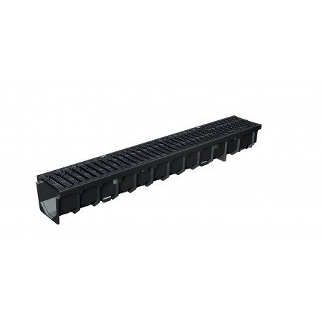 CANIVEAU MEAFLUID150 BLACK+GRILLES PASSERELLE FONTE C250 1M CX