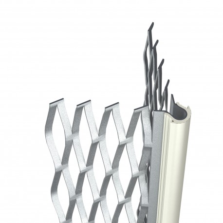 PROFIL ANGLE EXTÉRIEUR EN ACIER DÉPLOYÉ ENDUIT DE 12 À 19MM AVEC JONC TON PIERRE LONGUEUR 2500mm