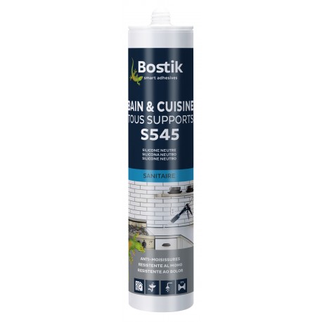 S545- BAIN ET CUISINE TOUS SUPPORTS - BLANC - Cartouche 300 ml