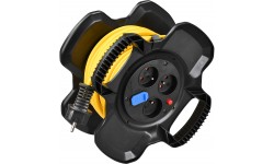 Brennenstuhl Enrouleur de câble X-GUM avec 3 prises et 2 prises-chargeur USB 15m H05VV-F 3G1,5