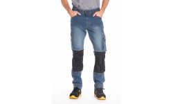 Jeans de travail stretch avec emplacement genouillères JOBPRO stone brossé T.42