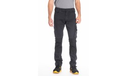 Pantalon de travail stretch avec emplacement genouillères JOBPROC gris T.48