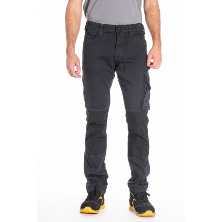 Pantalon de travail stretch avec emplacement genouillères JOBPROC gris T.50