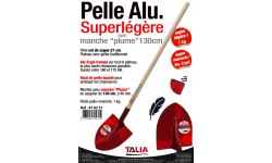 PELLE RONDE 27CM SUPER LEGERE AVEC MANCHE BOIS 130CM (Copie)