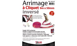 SANGLE D'ARRIMAGE A CLIQUET INVERSE ROUGE 9MX50MM